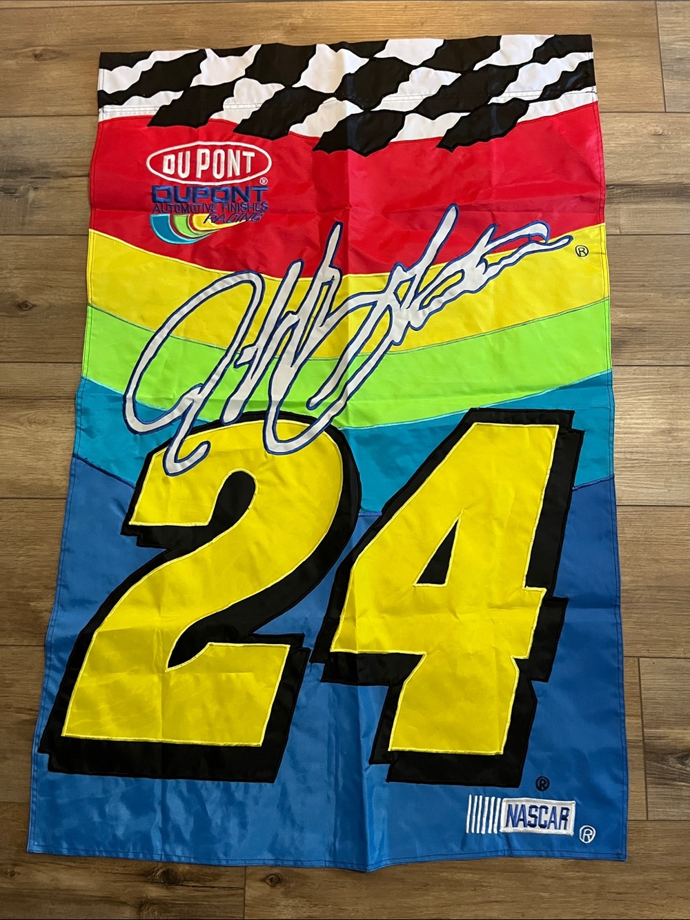 DuPont Rainbow Jeff Gordon 24 Racing NASCAR flag